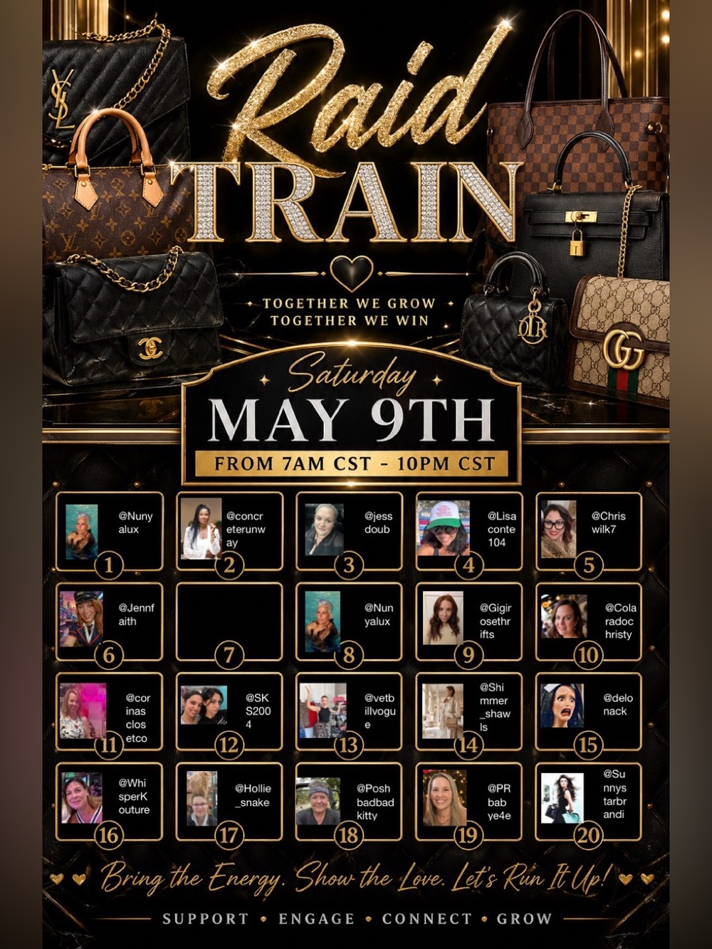 JOIN US SATURDAY MAY 9TH FOR THE ULTIMATE RAID TRAIN!!!